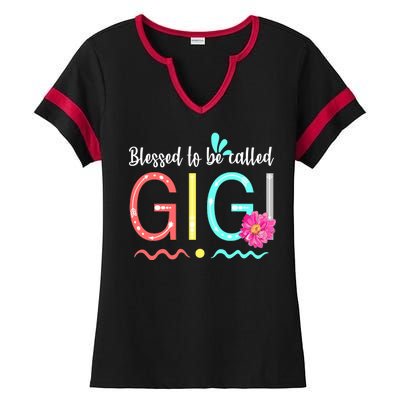 Blessed To Be Called Gigi Ladies Halftime Notch Neck Tee