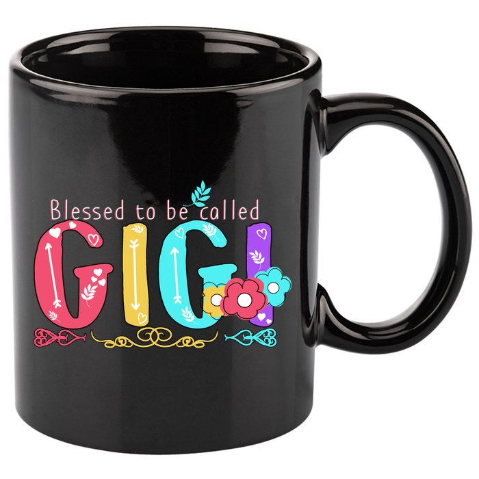 Blessed To Be Called Gigi Cute Floral 11oz C Handle Ceramic Mug