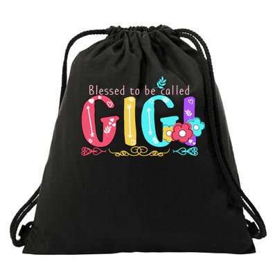 Blessed To Be Called Gigi Cute Floral Drawstring Bag