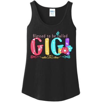 Blessed To Be Called Gigi Cute Floral Ladies Essential Tank