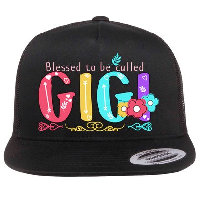 Blessed To Be Called Gigi Cute Floral Flatbill Hat