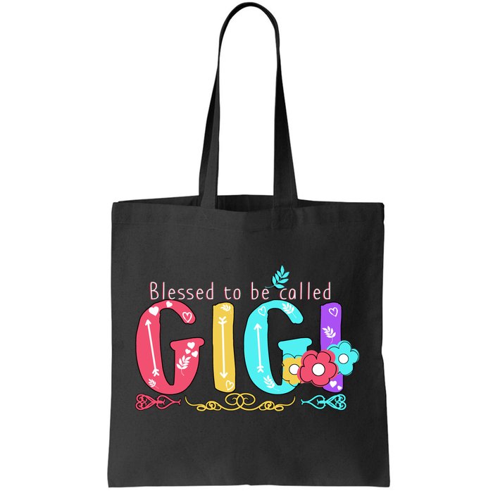 Blessed To Be Called Gigi Cute Floral Tote Bag