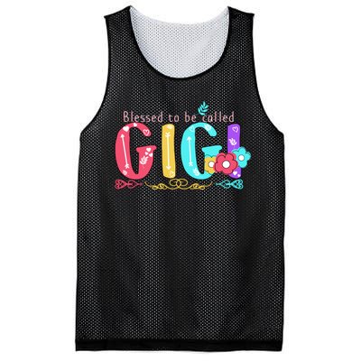 Blessed To Be Called Gigi Cute Floral Mesh Reversible Basketball Jersey Tank