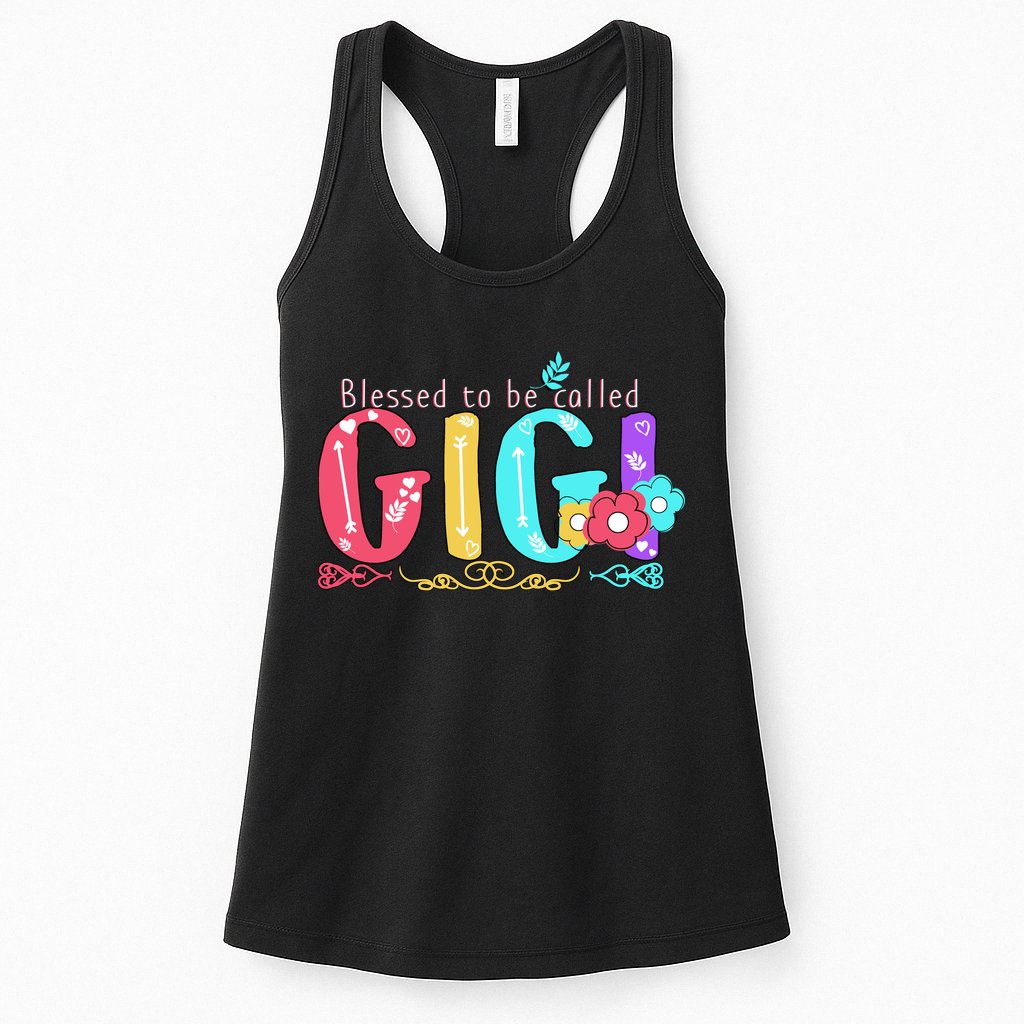Blessed To Be Called Gigi Cute Floral Womens Tank Top