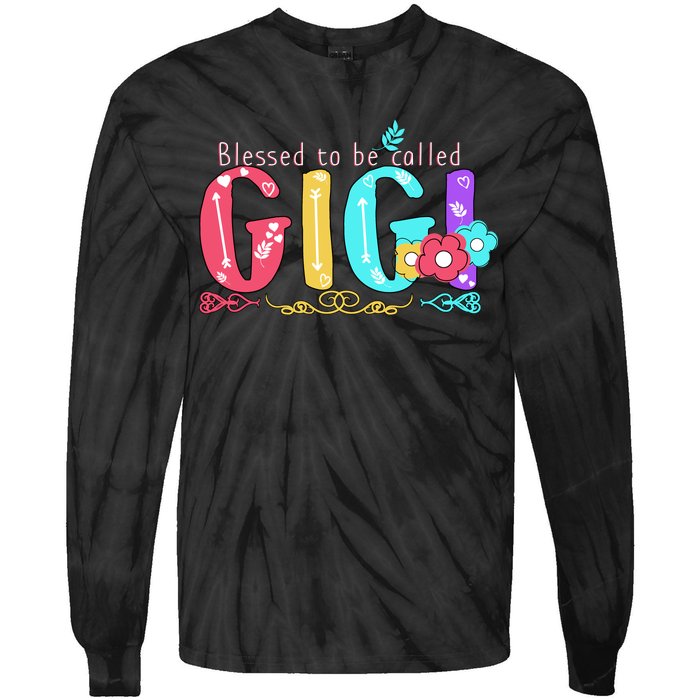 Blessed To Be Called Gigi Cute Floral Tie-Dye Long Sleeve Shirt