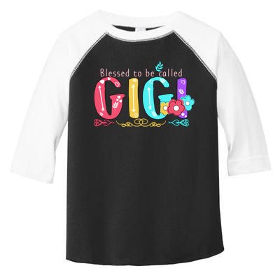 Blessed To Be Called Gigi Cute Floral Toddler Fine Jersey T-Shirt