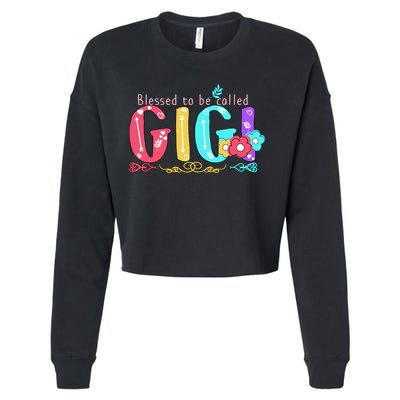 Blessed To Be Called Gigi Cute Floral Cropped Pullover Crew