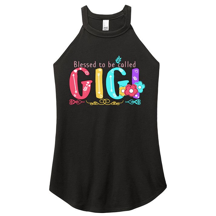 Blessed To Be Called Gigi Cute Floral Women's Perfect Tri Rocker Tank