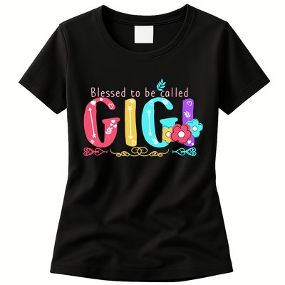 Blessed To Be Called Gigi Cute Floral Womens T-Shirt