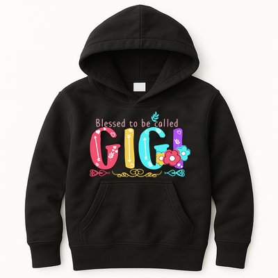Blessed To Be Called Gigi Cute Floral Kids Hoodie