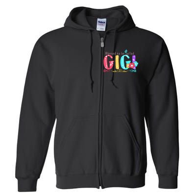 Blessed To Be Called Gigi Cute Floral Full Zip Hoodie