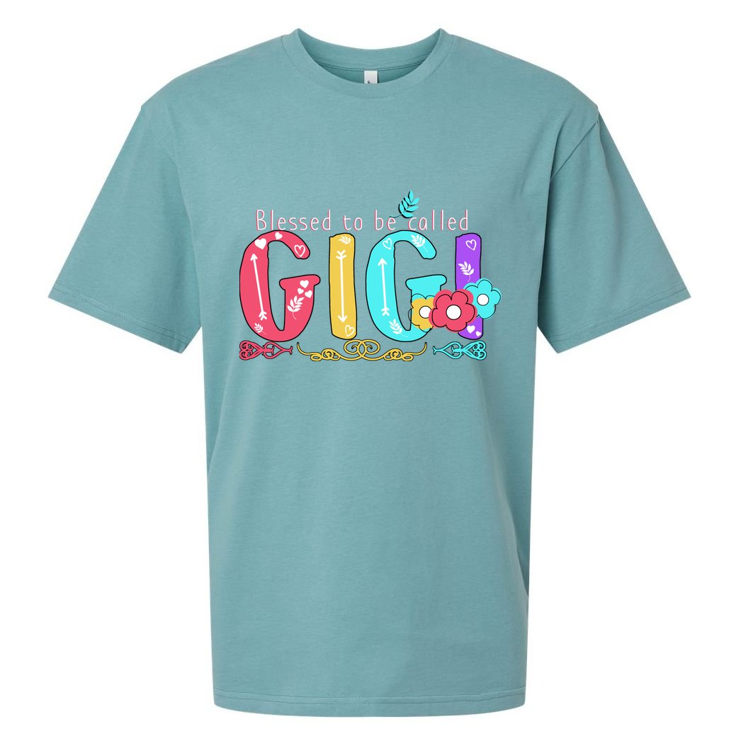 Blessed To Be Called Gigi Cute Floral Sueded Cloud Jersey T-Shirt