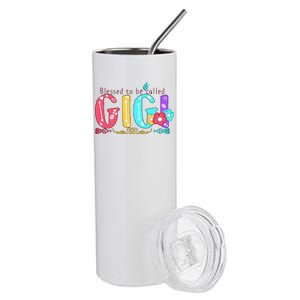 Blessed To Be Called Gigi Cute Floral Stainless Steel Tumbler