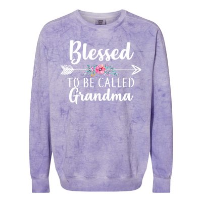 Blessed To Be Called Grandma Colorblast Crewneck Sweatshirt