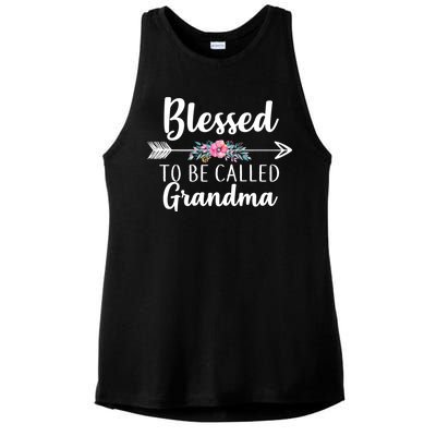 Blessed To Be Called Grandma Ladies PosiCharge Tri-Blend Wicking Tank