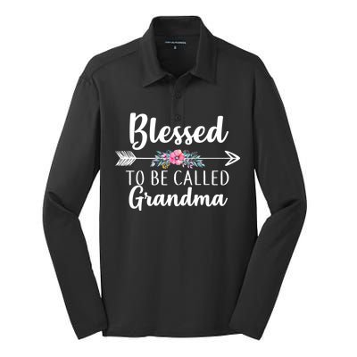 Blessed To Be Called Grandma Silk Touch Performance Long Sleeve Polo