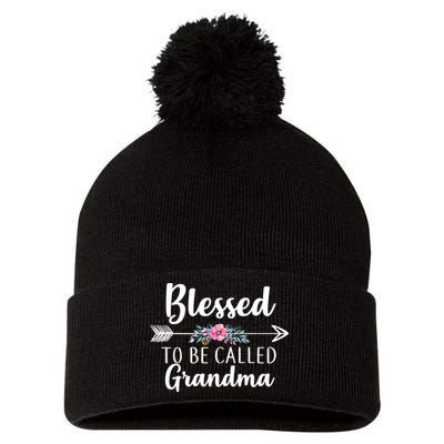 Blessed To Be Called Grandma Pom Pom 12in Knit Beanie