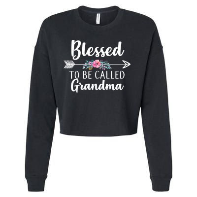Blessed To Be Called Grandma Cropped Pullover Crew