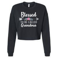 Blessed To Be Called Grandma Cropped Pullover Crew