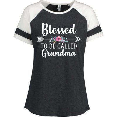 Blessed To Be Called Grandma Enza Ladies Jersey Colorblock Tee