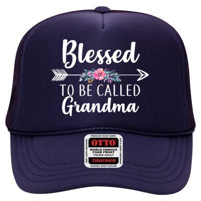 Blessed To Be Called Grandma High Crown Mesh Back Trucker Hat