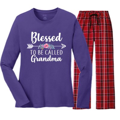 Blessed To Be Called Grandma Women's Long Sleeve Flannel Pajama Set 