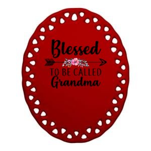 Blessed To Be Called Grandma Ceramic Oval Ornament