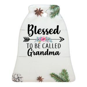 Blessed To Be Called Grandma Ceramic Bell Ornament