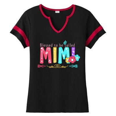 Blessed To Be Called Mimi Ladies Halftime Notch Neck Tee