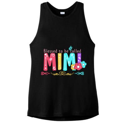 Blessed To Be Called Mimi Ladies PosiCharge Tri-Blend Wicking Tank