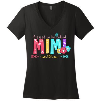 Blessed To Be Called Mimi Women's V-Neck T-Shirt