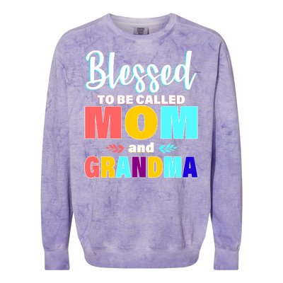 Blessed To Be Called Mom And Grandma Colorblast Crewneck Sweatshirt