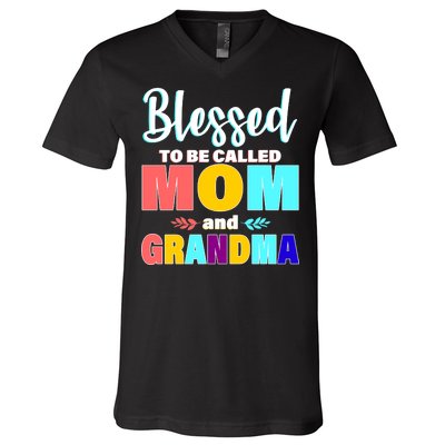 Blessed To Be Called Mom And Grandma V-Neck T-Shirt