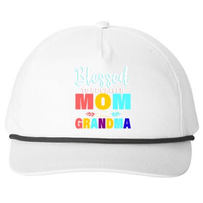 Blessed To Be Called Mom And Grandma Snapback Five-Panel Rope Hat