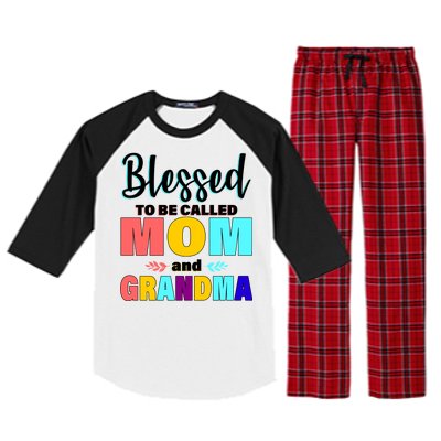 Blessed To Be Called Mom And Grandma Raglan Sleeve Pajama Set