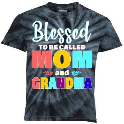 Blessed To Be Called Mom And Grandma Kids Tie-Dye T-Shirt