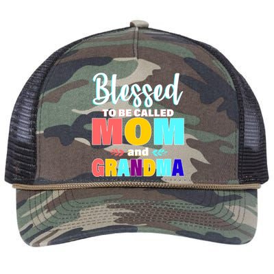 Blessed To Be Called Mom And Grandma Retro Rope Trucker Hat Cap