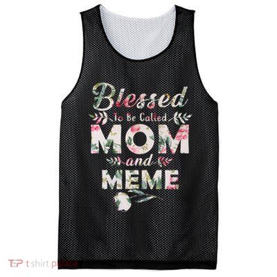Blessed To Be Called Mom And Meme Mesh Reversible Basketball Jersey Tank