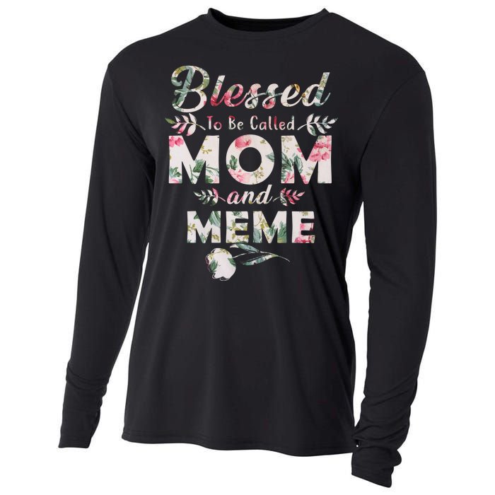 Blessed To Be Called Mom And Meme Cooling Performance Long Sleeve Crew