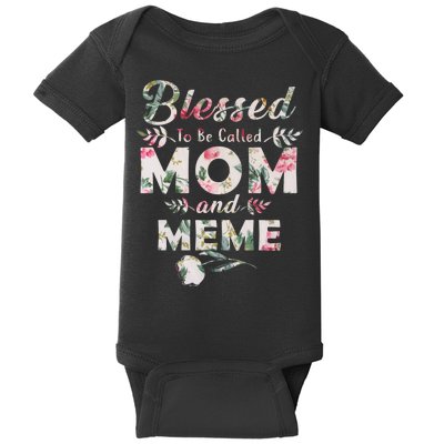 Blessed To Be Called Mom And Meme Baby Bodysuit