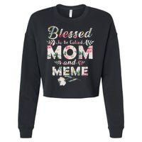 Blessed To Be Called Mom And Meme Cropped Pullover Crew