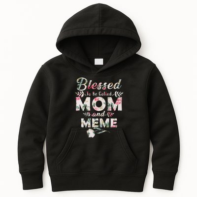 Blessed To Be Called Mom And Meme Kids Hoodie