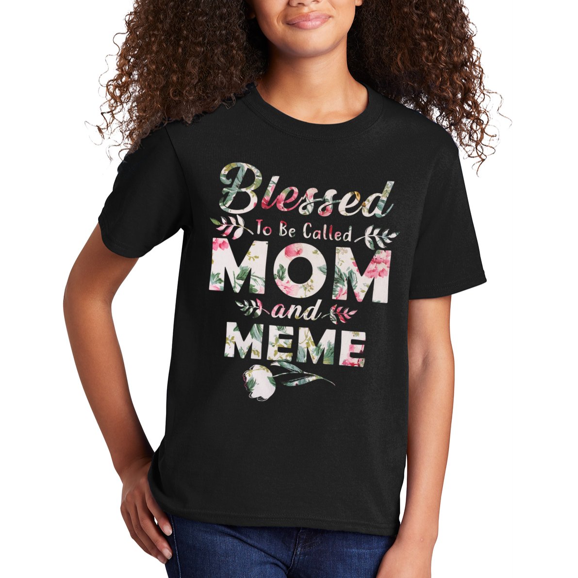 Blessed To Be Called Mom And Meme Kids T-Shirt