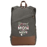 Blessed To Be Called Mom And Meme Cotton Canvas Backpack
