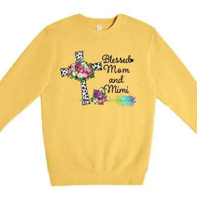 Blessed To Be Called Mom And Mimi Premium Crewneck Sweatshirt