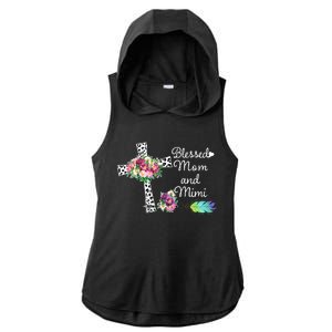 Blessed To Be Called Mom And Mimi Ladies PosiCharge Tri-Blend Wicking Draft Hoodie Tank