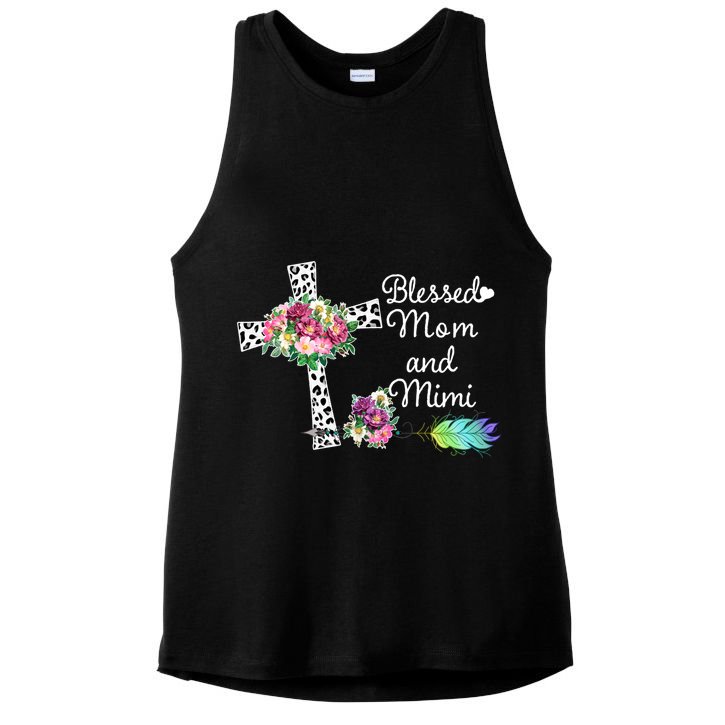 Blessed To Be Called Mom And Mimi Ladies PosiCharge Tri-Blend Wicking Tank