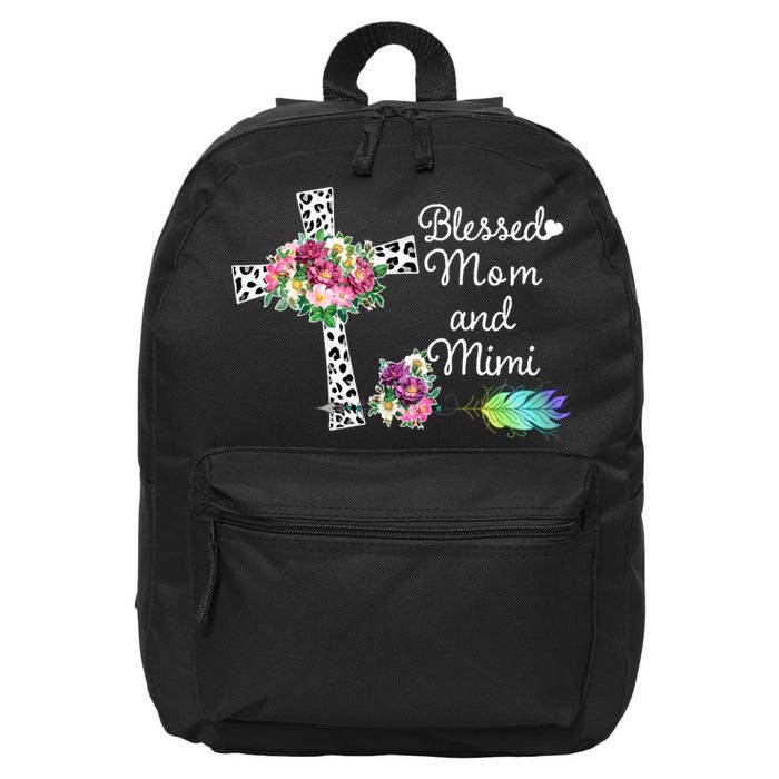 Blessed To Be Called Mom And Mimi 16 in Basic Backpack