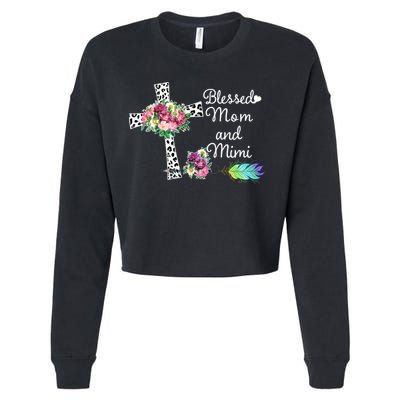 Blessed To Be Called Mom And Mimi Cropped Pullover Crew