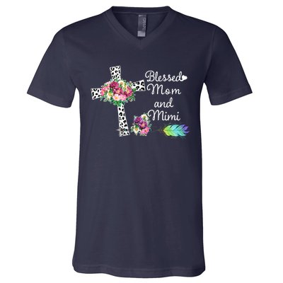 Blessed To Be Called Mom And Mimi V-Neck T-Shirt